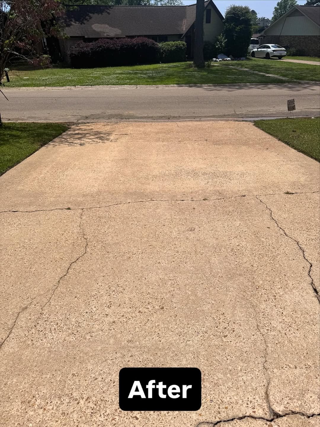 Driveway after pressure washing