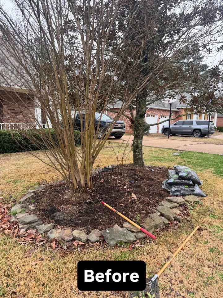 Mulch before